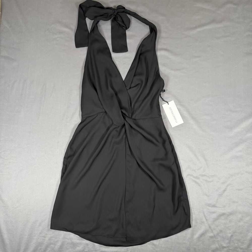Cotton Candy LA Plunging V Neck Halter Wrap Cocktail Mini Dress Medium NWTTwist